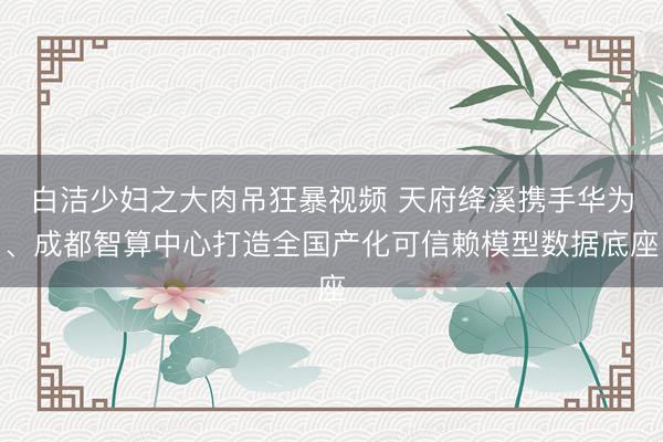 白洁少妇之大肉吊狂暴视频 天府绛溪携手华为、成都智算中心打造全国产化可信赖模型数据底座