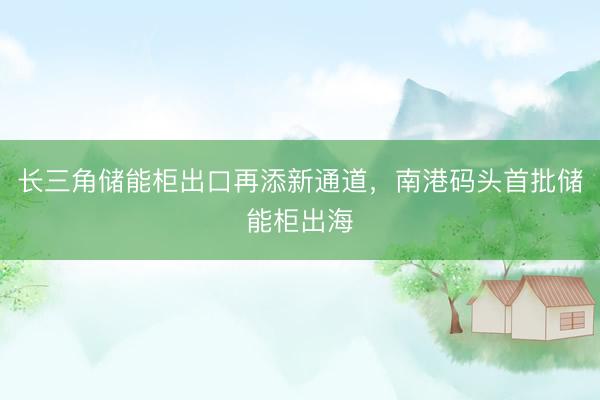 长三角储能柜出口再添新通道，南港码头首批储能柜出海