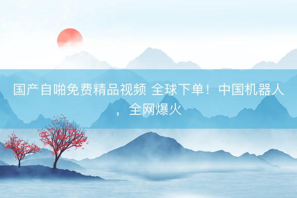 国产自啪免费精品视频 全球下单！中国机器人，全网爆火