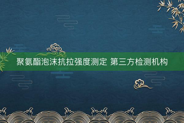 聚氨酯泡沫抗拉强度测定 第三方检测机构