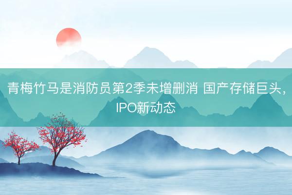 青梅竹马是消防员第2季未增删消 国产存储巨头，IPO新动态