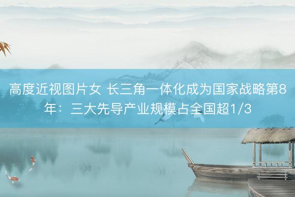 高度近视图片女 长三角一体化成为国家战略第8年：三大先导产业规模占全国超1/3
