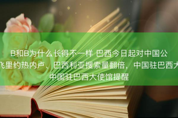 B和B为什么长得不一样 巴西今日起对中国公民免签，飞里约热内卢、巴西利亚搜索量翻倍，中国驻巴西大使馆提醒