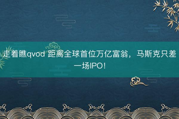 走着瞧qvod 距离全球首位万亿富翁，马斯克只差一场IPO！