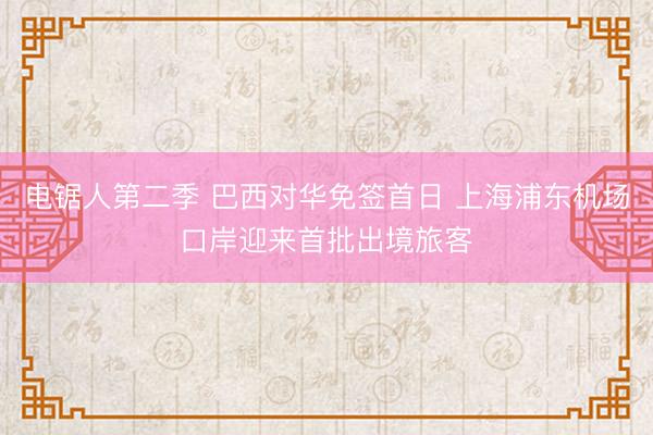 电锯人第二季 巴西对华免签首日 上海浦东机场口岸迎来首批出境旅客