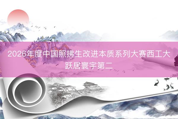 2026年度中国照拂生改进本质系列大赛西工大跃居寰宇第二