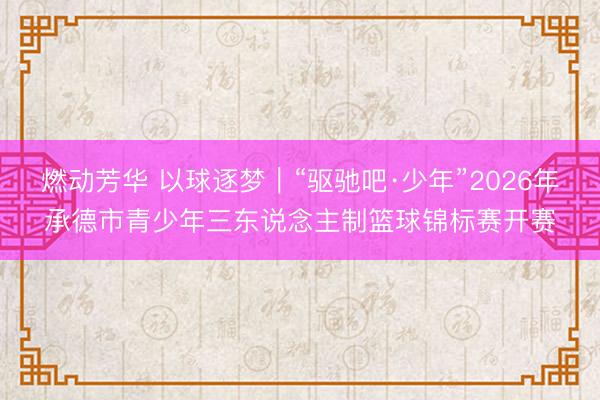 燃动芳华 以球逐梦｜“驱驰吧·少年”2026年承德市青少年三东说念主制篮球锦标赛开赛