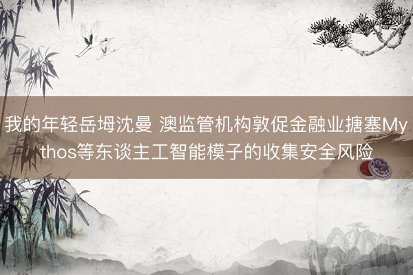 我的年轻岳坶沈曼 澳监管机构敦促金融业搪塞Mythos等东谈主工智能模子的收集安全风险