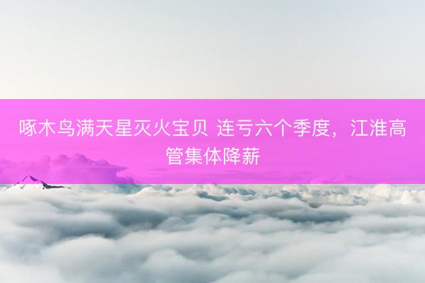 啄木鸟满天星灭火宝贝 连亏六个季度，江淮高管集体降薪