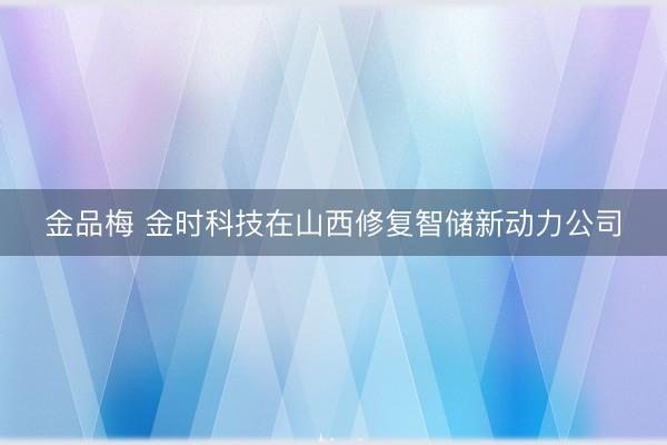 金品梅 金时科技在山西修复智储新动力公司