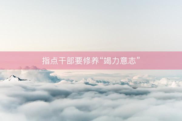 指点干部要修养“竭力意志”