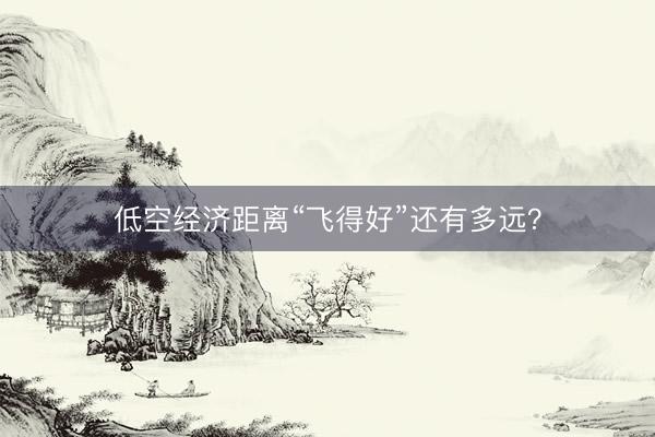 低空经济距离“飞得好”还有多远？