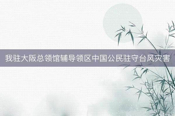 我驻大阪总领馆辅导领区中国公民驻守台风灾害